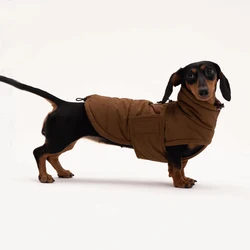Chaqueta de plumón impermeable desmontable para teckel