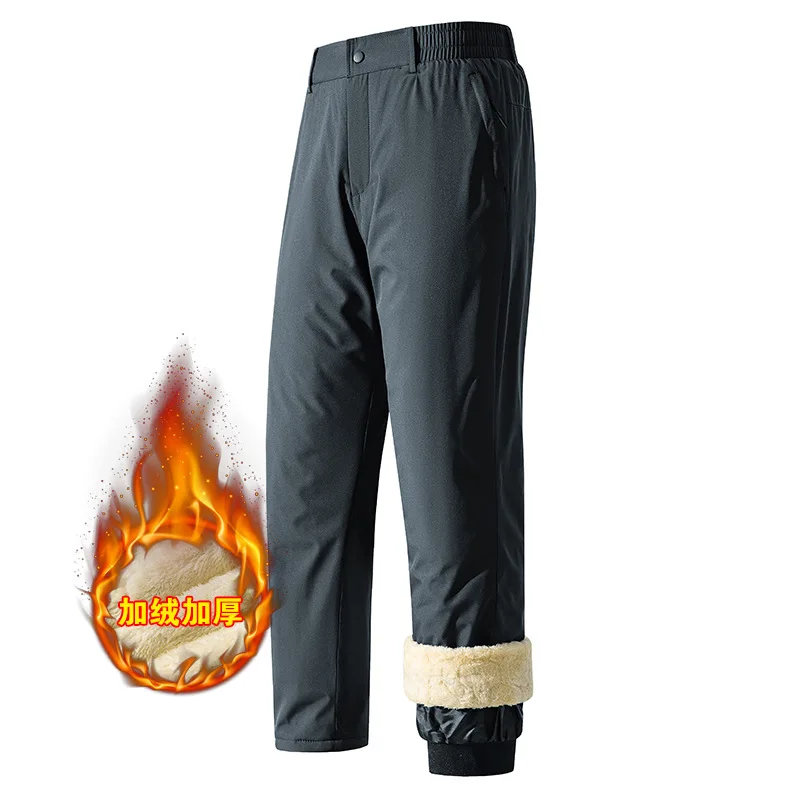

Warm Fleece-Lined Cotton Pants Men, Large Size, Loose FitWinter Outdoor Waterproof, Stretchy Thickened Lamb Wool