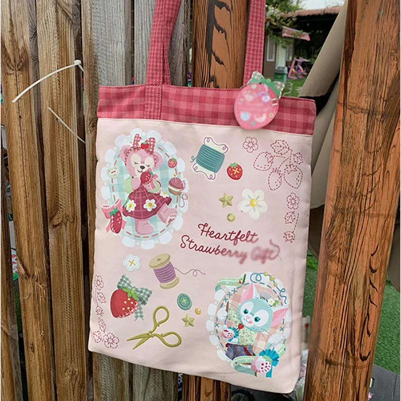 Disney LinaBell Tote Bag Cartoon Anime torebka płócienne torby na ramię kobiet duża pojemność torba na zakupy dla studentów dojeżdżających do pracy