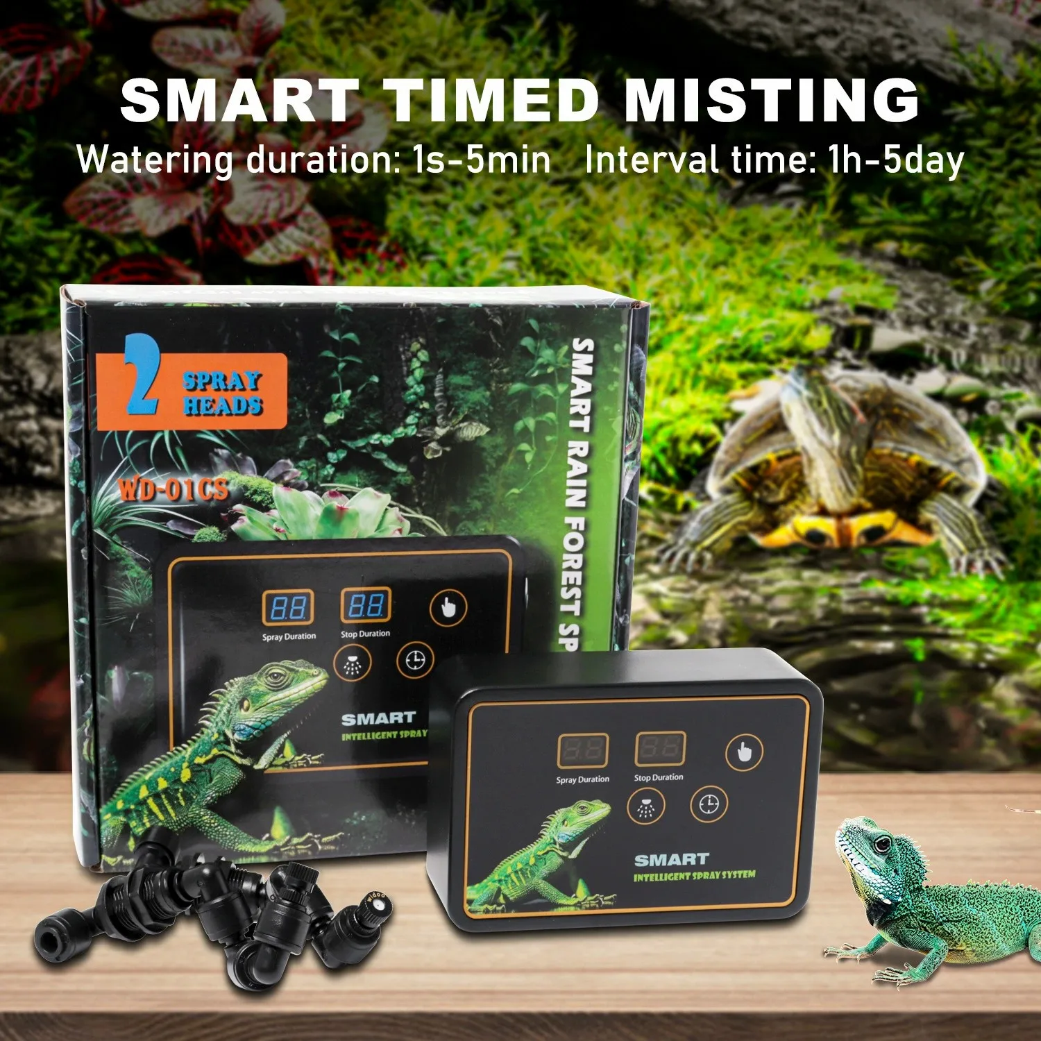 

Smart Rain Forest Tank Timing Spray System Intelligent Atomization Set Pet Lizards Snakes Frog Turtle Box Spray Humidifier