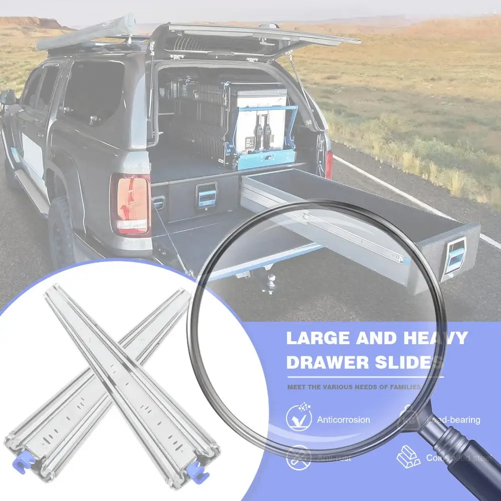 

Heavy Duty Drawer Slides Rust Proof Side Mount Industrial Slides Wear Resist Professional Drawer Runners for Furniture Hardware