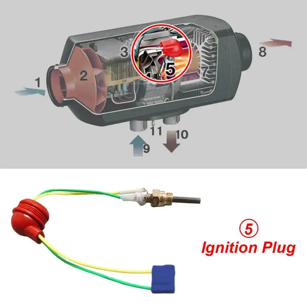 12V 24V Ceramic Glow Plug Fit For Eberspacher Plug Air Parking Heater D2 D4 D4S Red Cap White Plastic Metal Accessories