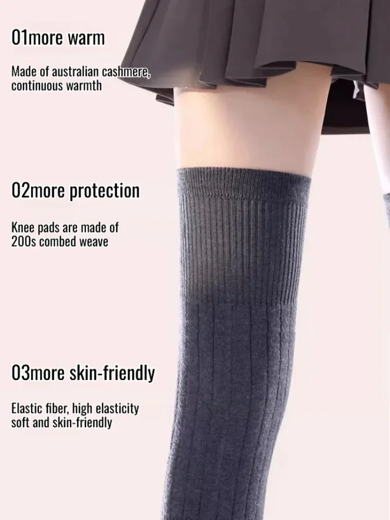 تمديد الدافئة زائد المخملية منصات الركبة الخريف والشتاء أنبوب طويل أكمام الساق يندبروف Coldproof الدافئة الركبة كم لكبار السن