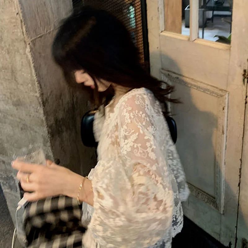 パフスリーブのセクシーなブラウス,女性に人気のレジャーウェア,シンプルでマッチするストリートウェア,プレッピースタイル