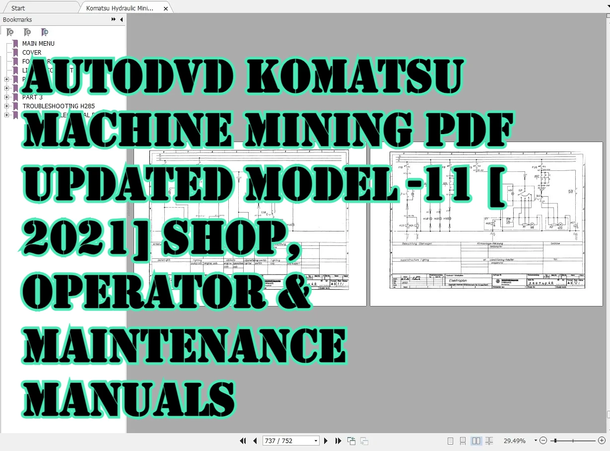 

АвтоDVD Komatsu Machine Mining Обновленная модель в формате PDF -11 [20231] Магазин, оператор и руководства по техническому обслуживанию