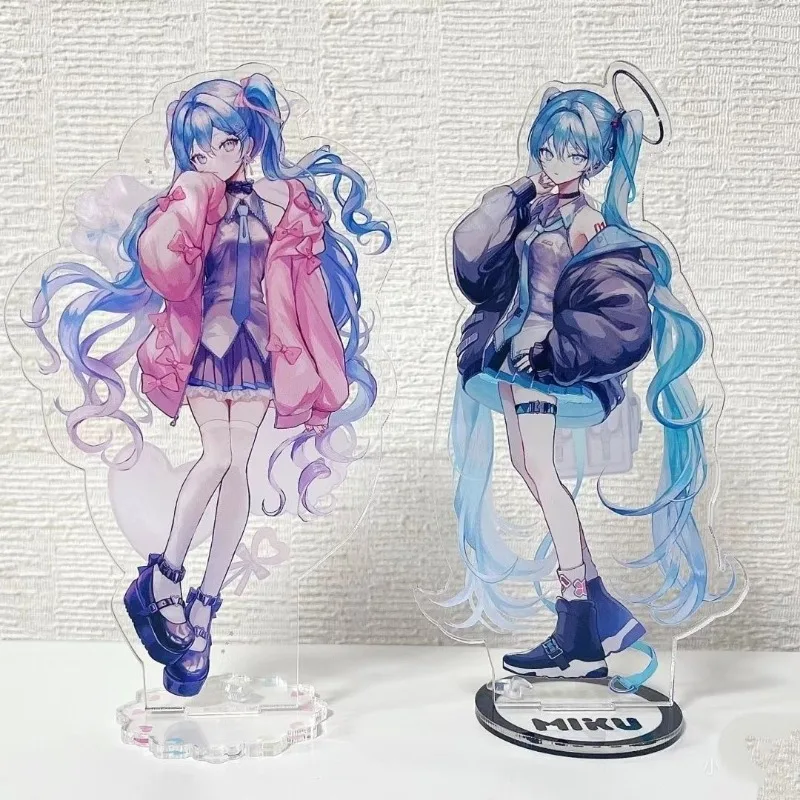 Nowy Hatsune Miku akrylowy stojak rysunek Hatsune Miku projekt Diva Anime urządzenia peryferyjne Cartoon Design ozdoba na biurko znak humanoidalny