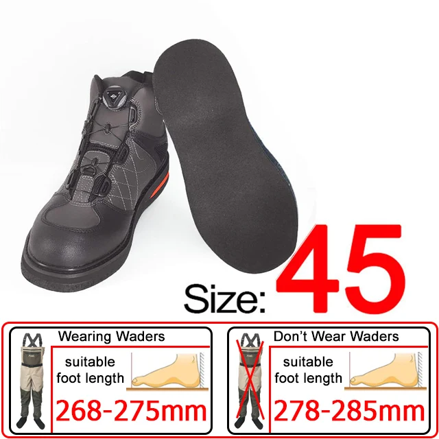 Aukuma Angelschuhe, selbstsichernde Spitze, Filzsohle, Jagd, Wandern, Riff, Felsen, Angelstiefel, Upstream-Fluss-Watstiefel für Fliegenfischer, Wathose 9