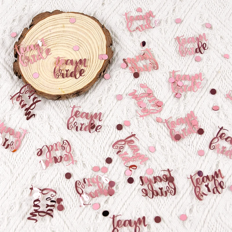 15g/bag Rose Gold Team Bride Confetti Wedding Bridal Shower Table Decoration Bride To Be Gift Bachelorette Hen Party Supplies view 2