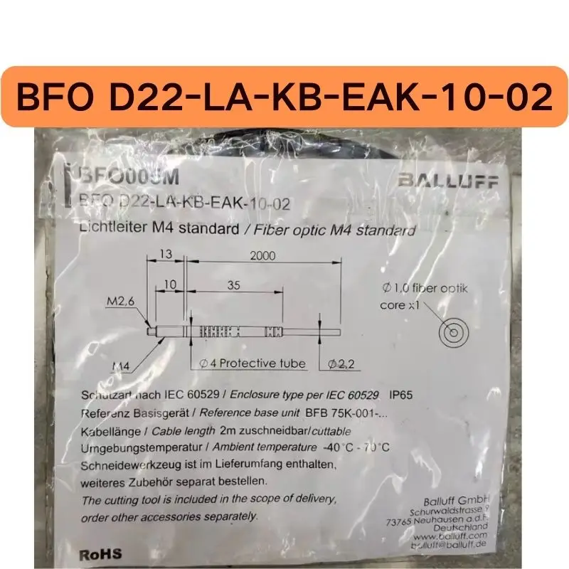 Brand new BFO005M fiber optic sensor BFO D22-LA-KB-EAK-10-02 in stock for quick delivery