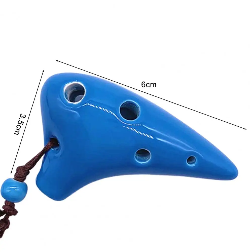 Ocarina-Mini Ocarina profesional de cerámica con 6 agujeros para amantes de la música, instrumento Musical con cordón