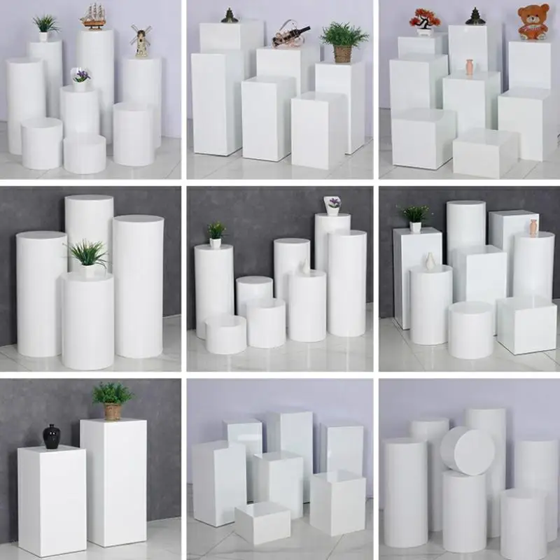 

10pcs Table Centerpieces Stand Cylinder Column Plinth for Dessert Cake Fruit Drinks Wedding Flower Decoration Feast Buffet
