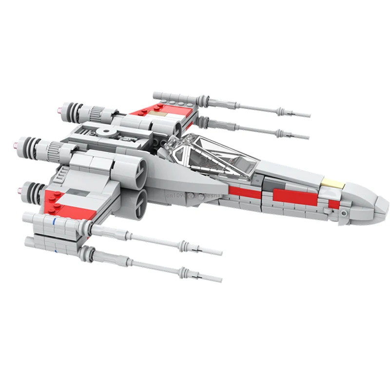 586pcs Moc Space Series Five T65b Starfighter Spaceship ModelBuilding Blocks DlY Originality Assembly Bricks Birthday Toys Gifts