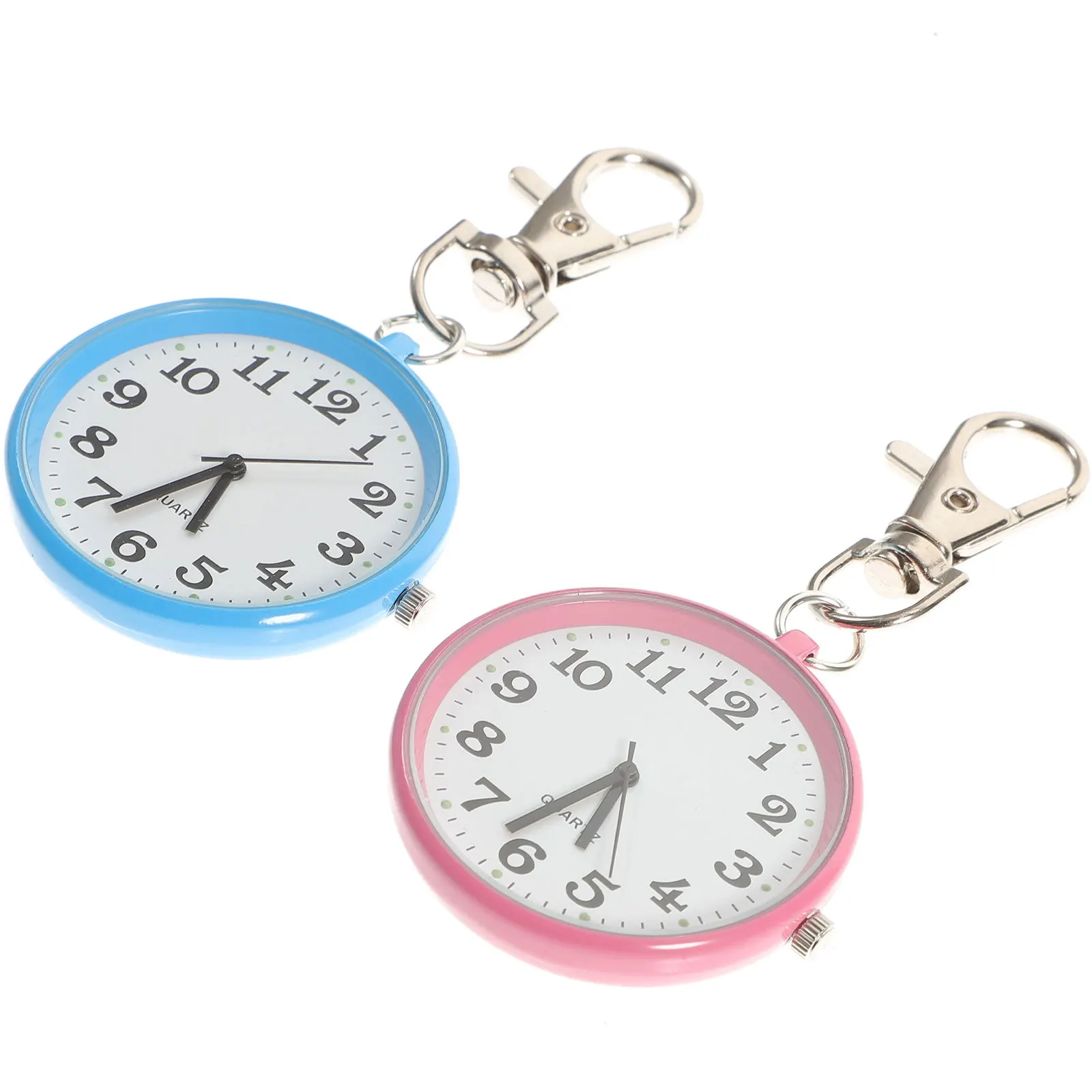 2Pcs Nurse Hanging Watches Mini Quartz Keychain Lightweight Practical Small Decoration Gift Pocket Watch