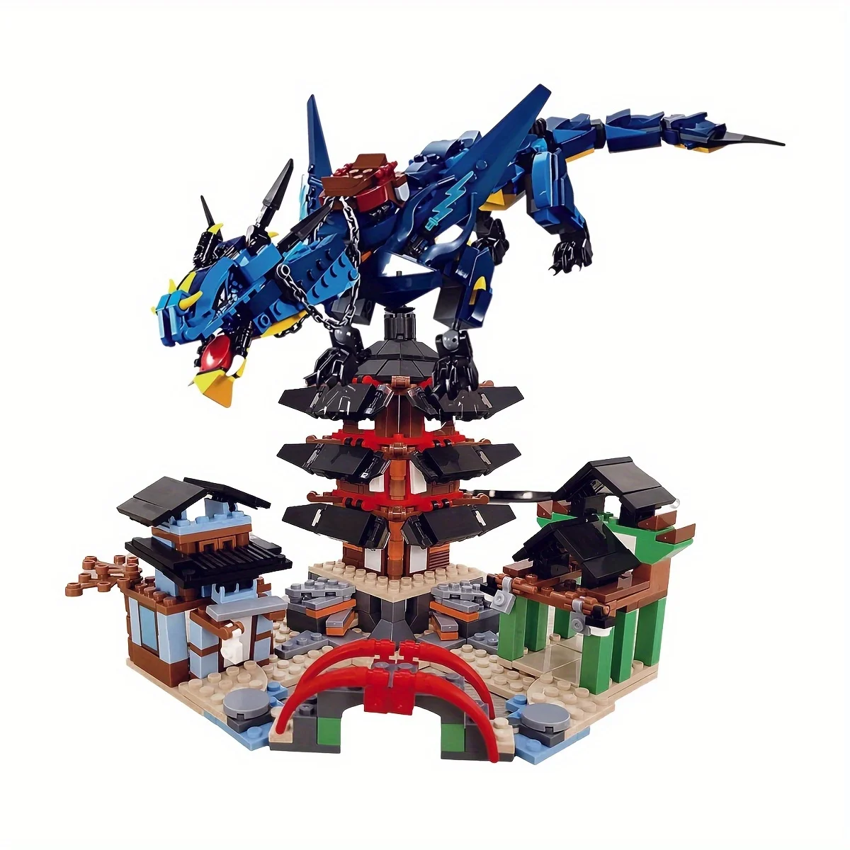 Ninja Movie Temple and Dragon Building Blocks With Ninjage Figures Compatible Ninjagoe City Bricks Kids Educational Toys