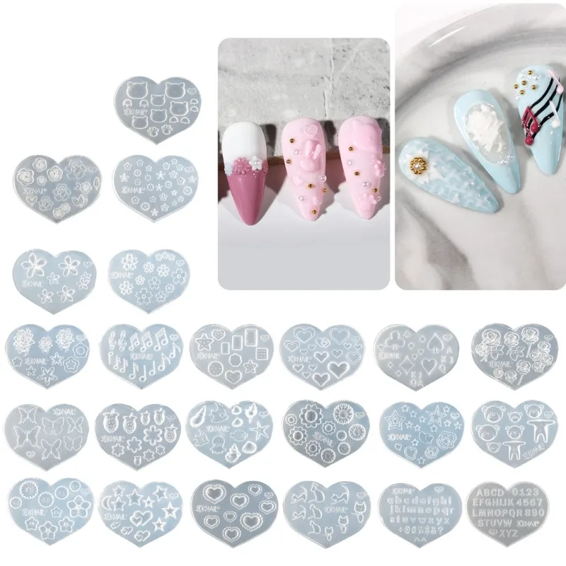 Силиконовая 3D форма для дизайна ногтей, цветы, любовь, звезды, луна, буквы, номер, изделия ручной работы, формы для украшения ногтей, «сделай сам», инструменты для ногтей, аксессуары Силиконовая 3D форма для дизайна ногтей, цветы, любовь, звезды, луна, буквы, номер, изделия ручной работы, формы для украшения ногтей, «сделай сам», инструменты для ногтей, аксессуары