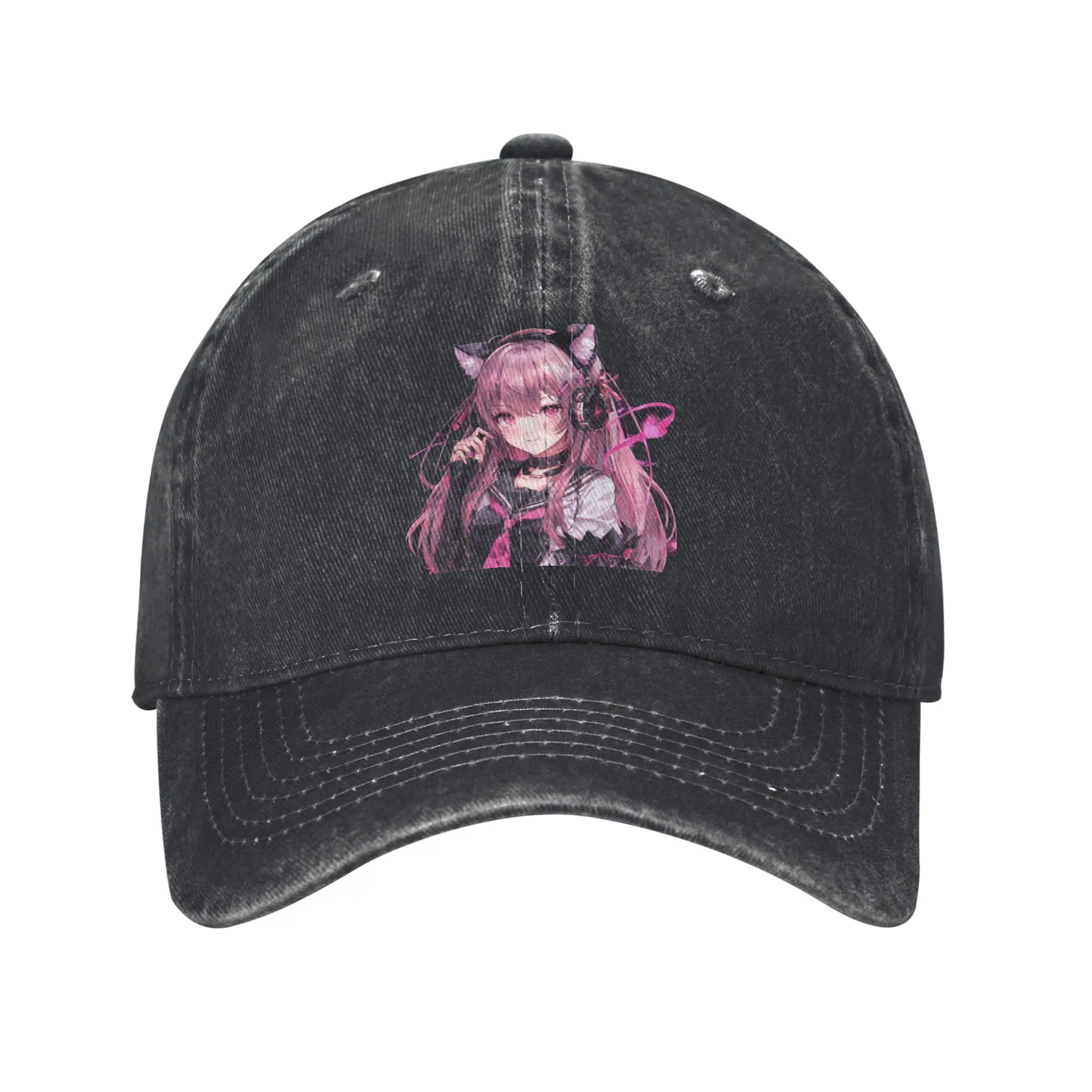 Playful Anime Cat Girl Lollipop Cute Aesthetic Fashion Baseball Cap  Sport Brand Man Caps  Pool Party Brand Man Caps