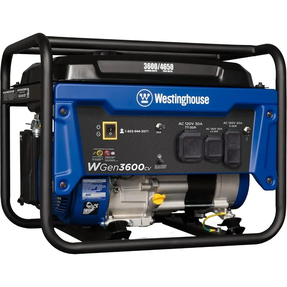 

4650 Peak Watt Portable Generator, RV Ready 30A Outlet, Gas Powered, CO Sensor