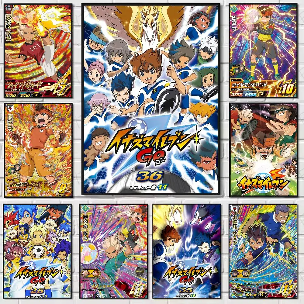 

Japan I-Inazuma ElevenS Anime Poster Home Living Bed Room Bar Hallway Sticky Wall Art Printing Waterproof Aesthetic Decor