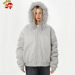 Women's Winter Down Jacket with Hood Female Winter 2024 Lightweight Padded Women Short Down Padding Jacket with Fur for Women