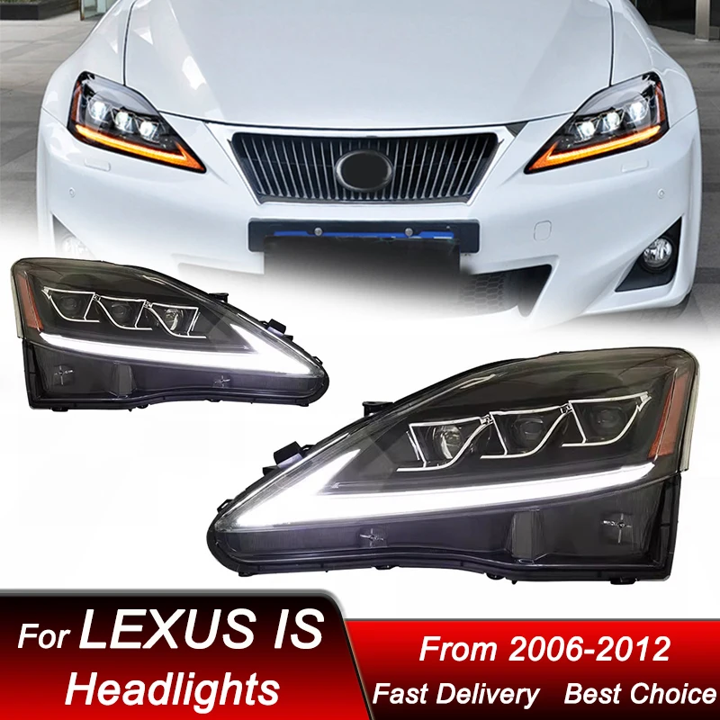 

Поп-автомобильные светодиодные фары для Lexus IS IS250 IS300 06-12, полностью светодиодные фары нового стиля в сборе, обновленная линза проектора, аксессуары Ki
