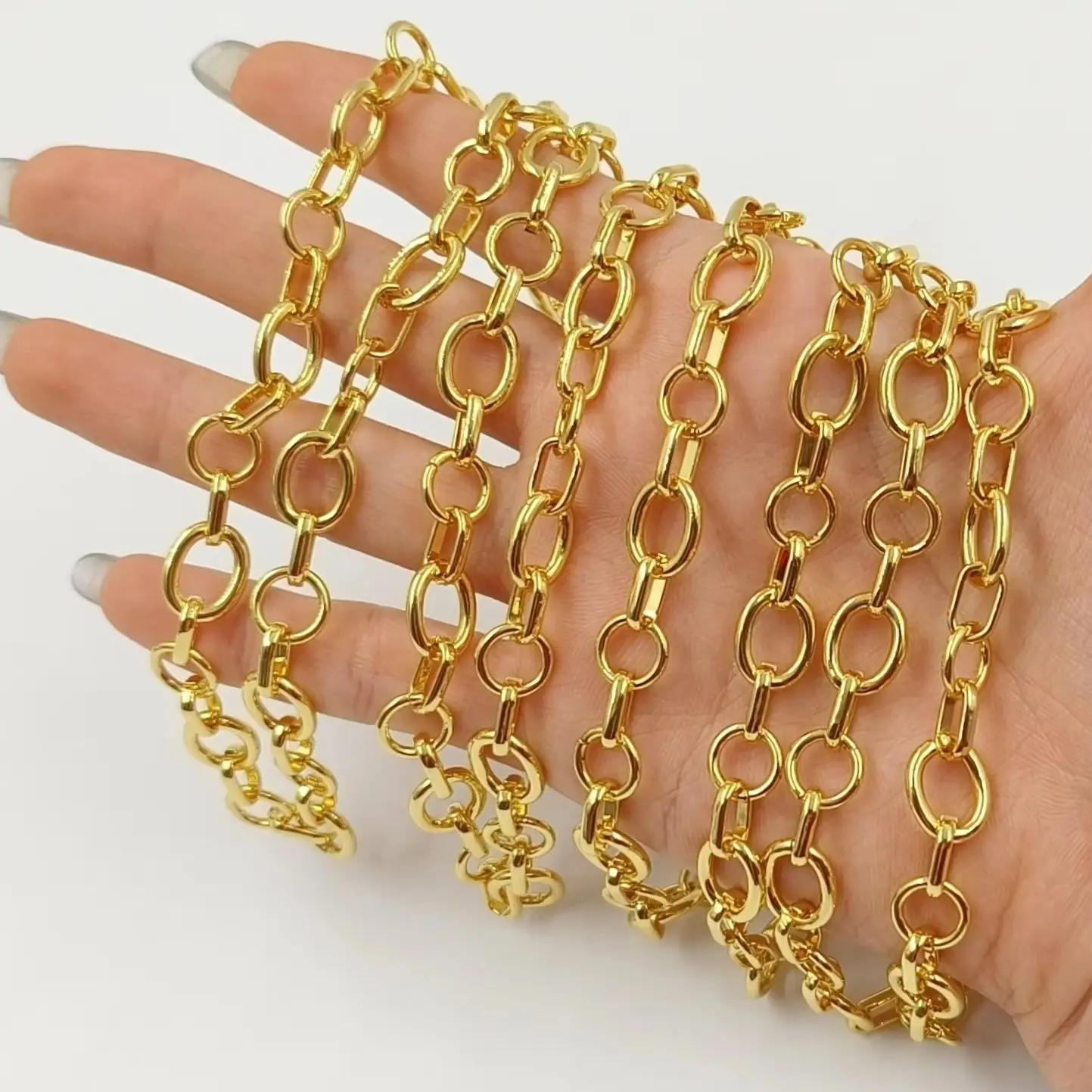 WT-BC266 Wholesale Necklace Findings Yellow Brass Thick And Smooth Texture Chain Five Meters For Sale Jewelry Making