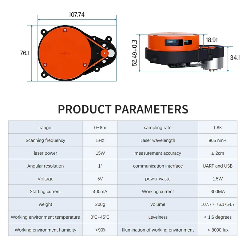 Laser Distance Sensor For Roborock S55 S6 S5 Max S6MaxV S45 Max S7  Parts Robotic Vacuum Cleaner LDS Accessories