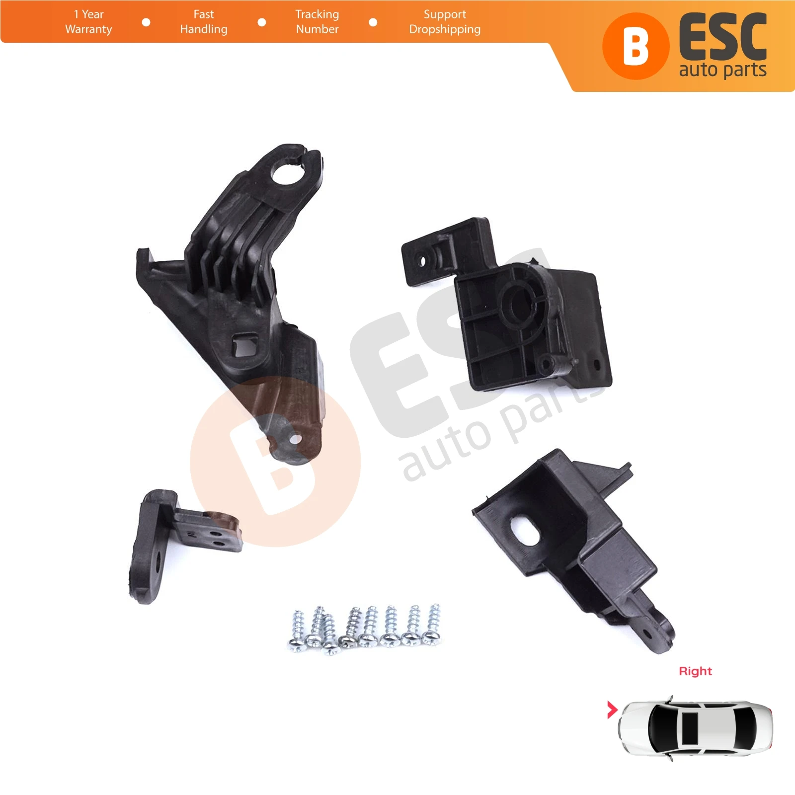 

EHL586-2 Headlight Holder Mount Repair Bracket Tab Set Right Side for Toyota Corolla MK12 E21 EA1 EH1 2019-On 81130-02T30