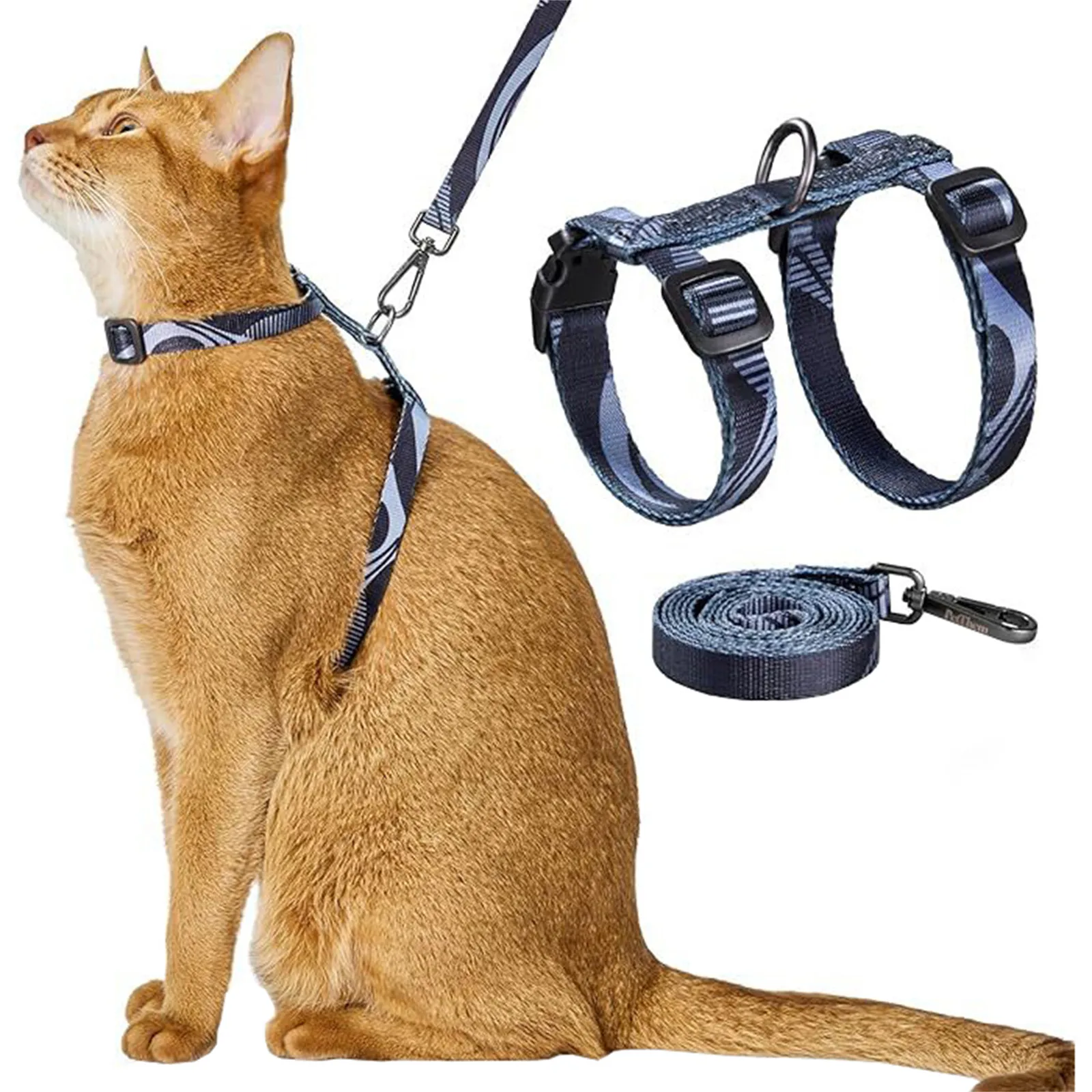 

Cat And Leash Set Escape Proof Adjustable Cat Comfortable Soft Lightweight Use Safe & Easy Walking Travel For Small Medium