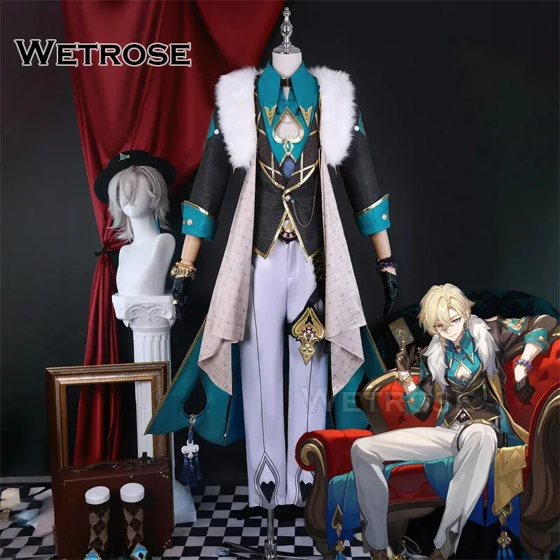 

【Wetrose】 Aventurine SSR Cosplay Costume Honkai Star Rail Peacock Penacony Company Full Set Wig Halloween Xmas