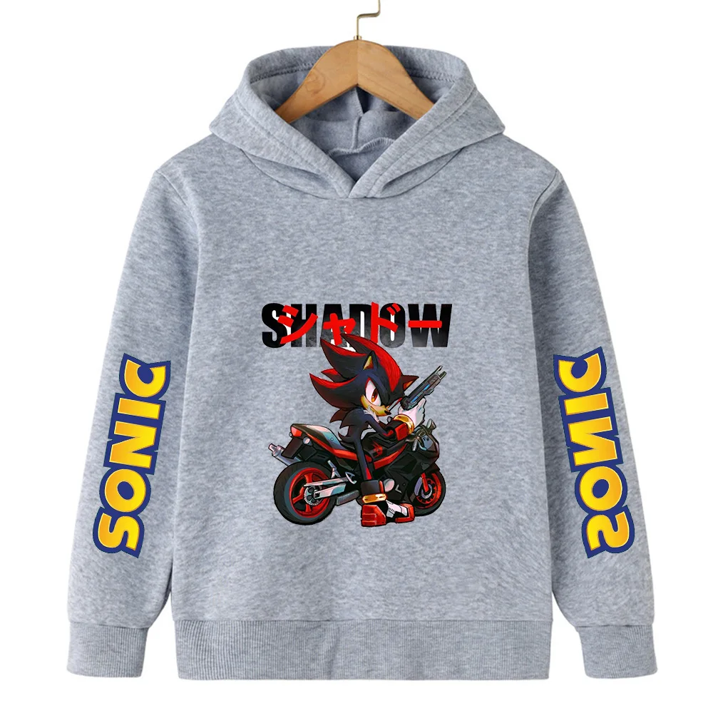 

New Cartoon Hedgehog Sonic Hoodie Tops Boys Sports Tops Girls Autumn and Winter Clothing 2D Printing Kids Blue Children's Gift