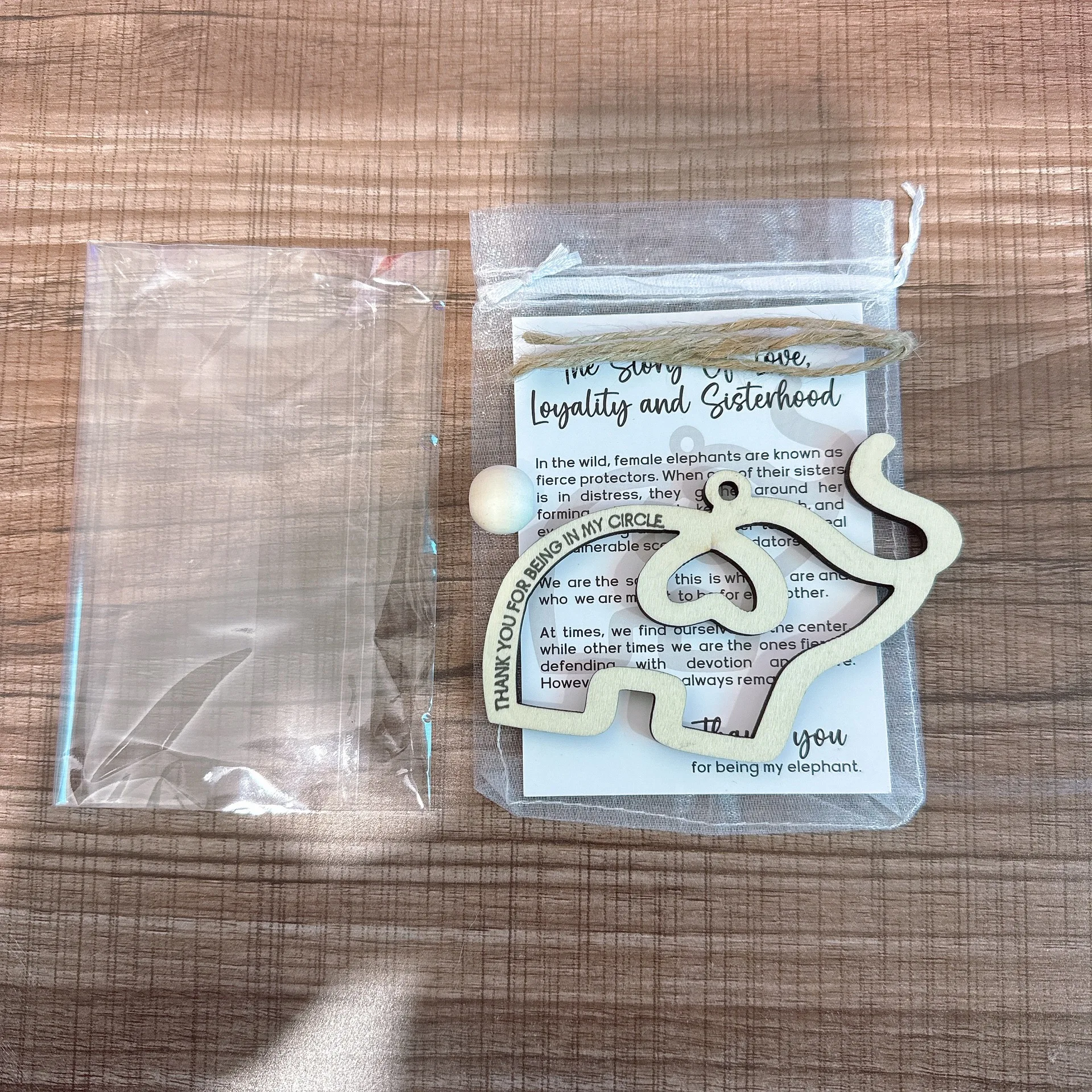 

New Friendship Elephant Easter Ornament Sisterhood Ladies Gift Wooden Ornament With Story Card Pendant Friendship