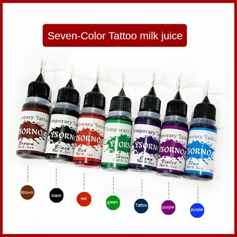 Temporary Tattoo 10ml Liquid Tattoo Paste Indian Body Paints Tattoo Supply Black Brown Red Tattoo Inks Body Paint Fake Freckles