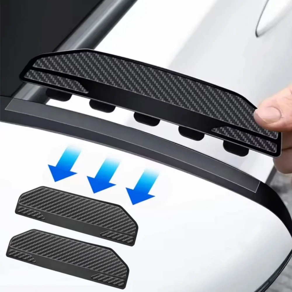2x Universal Car Rear View Mirror Rain Cover Sun Visor Eyebrow Side View Mirror Rain Guard Protection Cover Sticker Accessories