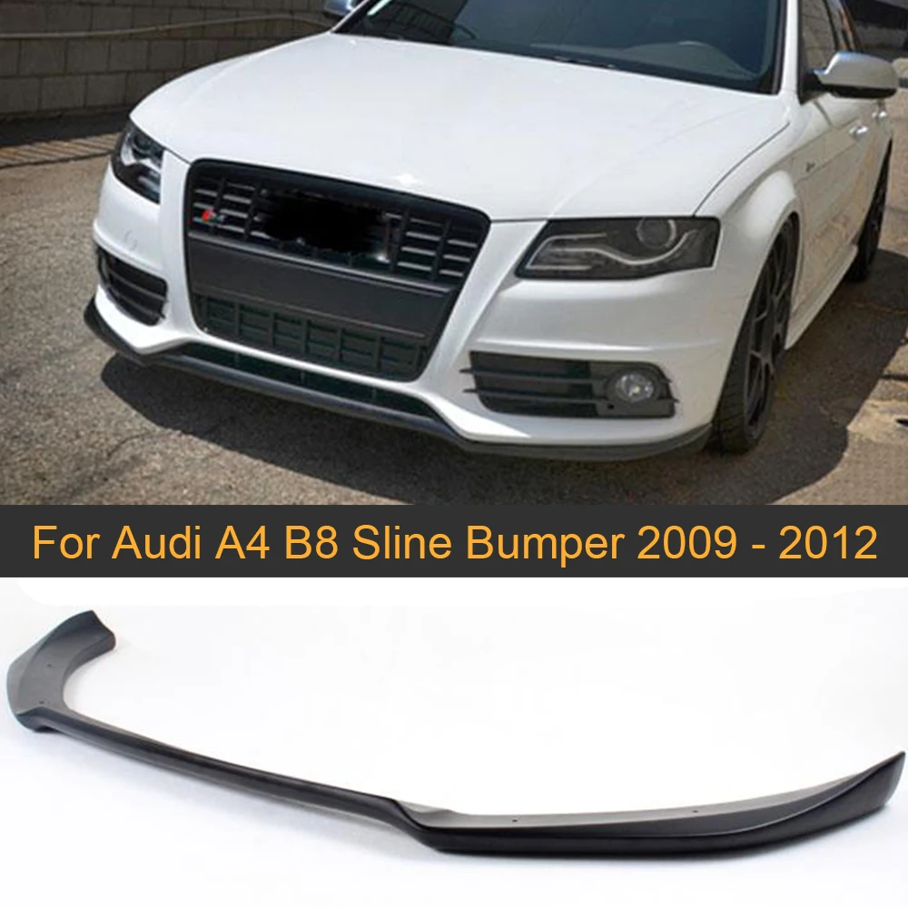 

FRP Black Car Front Bumper Lip For Audi A4 B8 Sline Bumper 2009 2010 2011 2012 Primer Paint Front Lip Spoiler