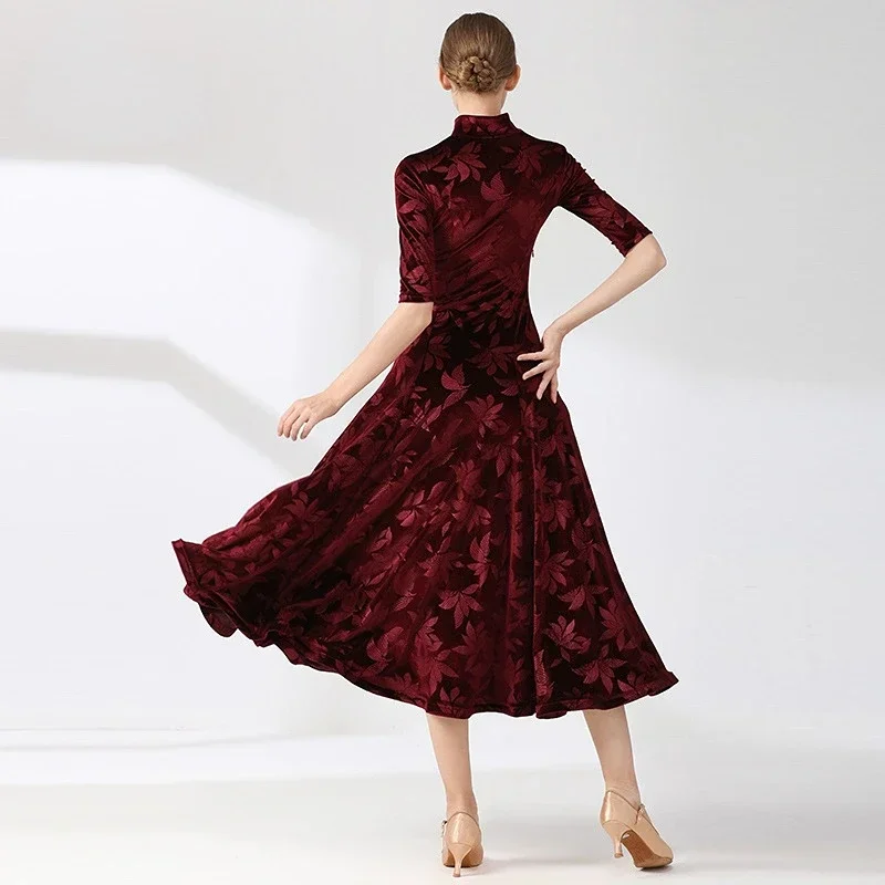 Abito da ballo da sala Cheongsam Abiti da esercizio Gonna da ballo di flamenco Valzer Tango Foxtrot Abito da ballo Abito da competizione