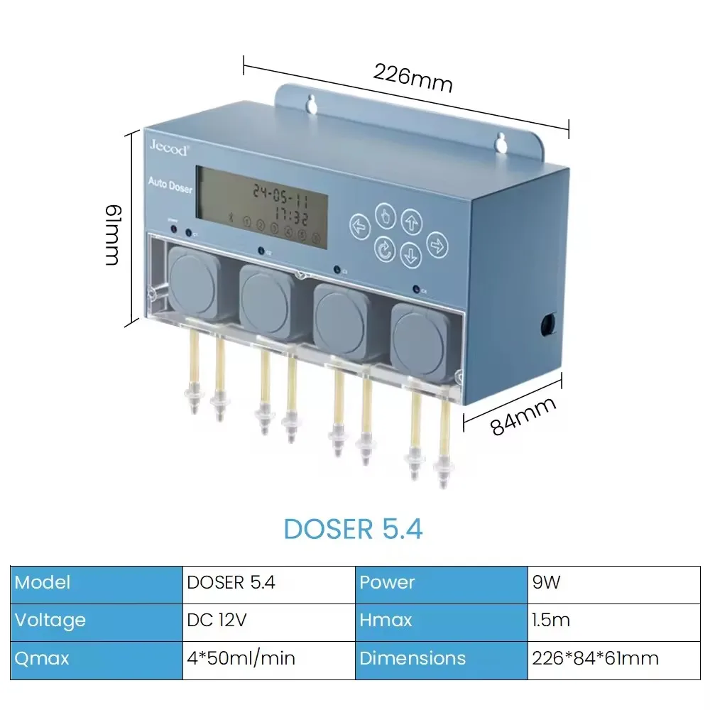 Jebao Jecod Nieuwe Slimme DC 12V App Bluetooth Programmeerbare DOSER 5.4/5.6 Automatische Zoutwater Zoetwater Visbak Aquarium Doseerpomp - afbeelding 1