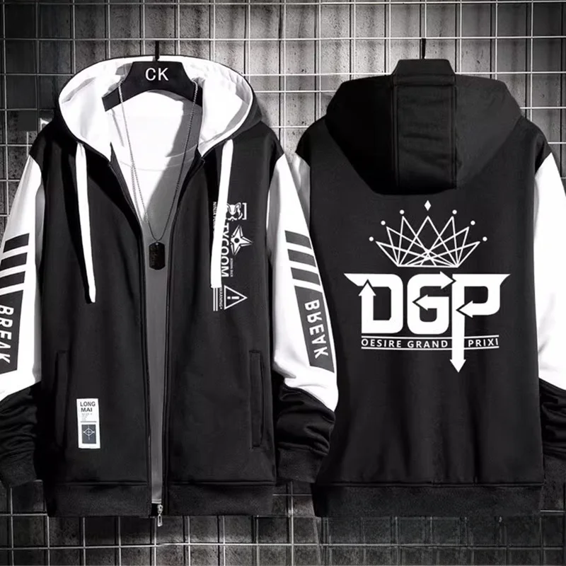 

Ja ReviceBUILD Hooded Open Cardigan Sweatirt Spring Autumn Student Top Jaet Trendy Loose Fit Long Sve Zipper Design