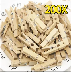 Mini 25mm Natural Wooden Clips Photo Clips Clothespin Clothes Folder Wedding Party Wooden Clip Clips Pegs Dropshipping