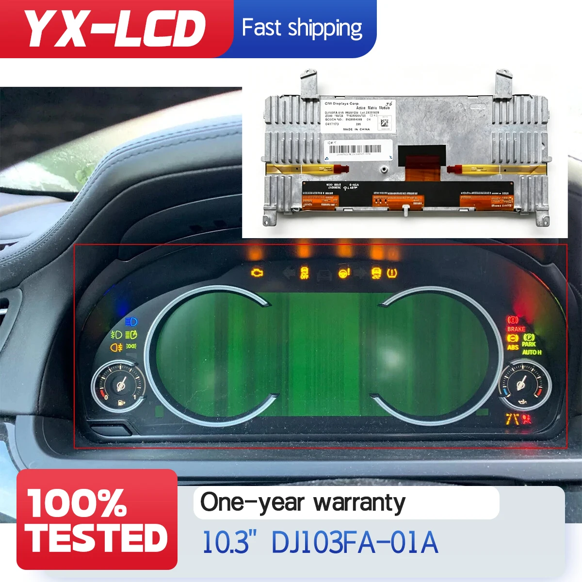 Original CMI Display 10.3Inch DJ103FA-01A for BMW F01 F02 F07 F10 F11 6WB Full Led dashboard 9363263