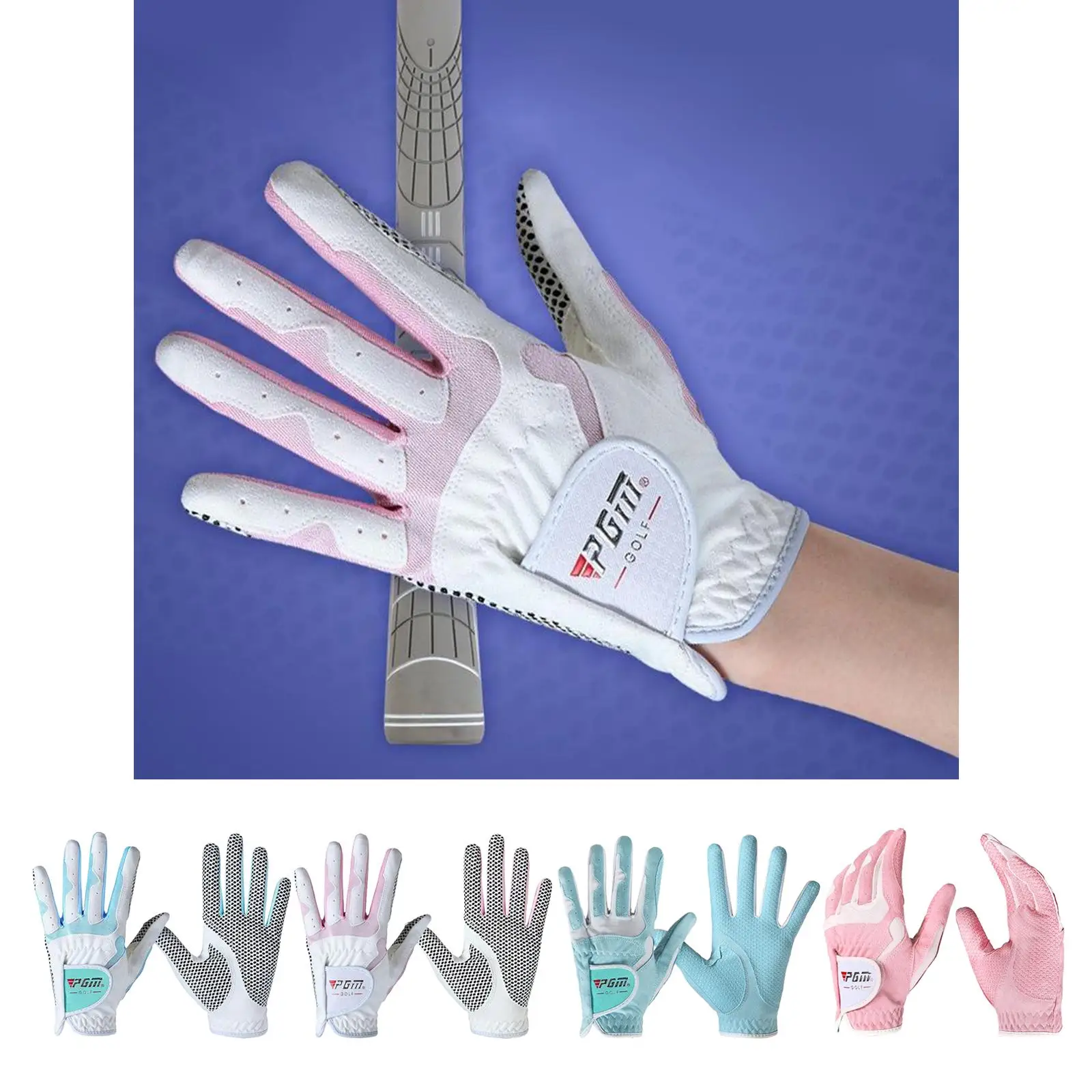 

Professional Women Golf Glove Synthetic Fiber Full Finger Left Right Hand Glove