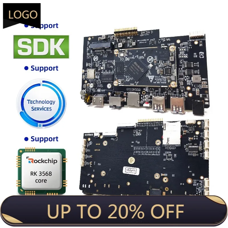 RK3568 Embedded Board 2G/4G/8G DDR4 8G-128G EMMC Gigabit RJ45 USB3.0 Android Linux Industrial SBC