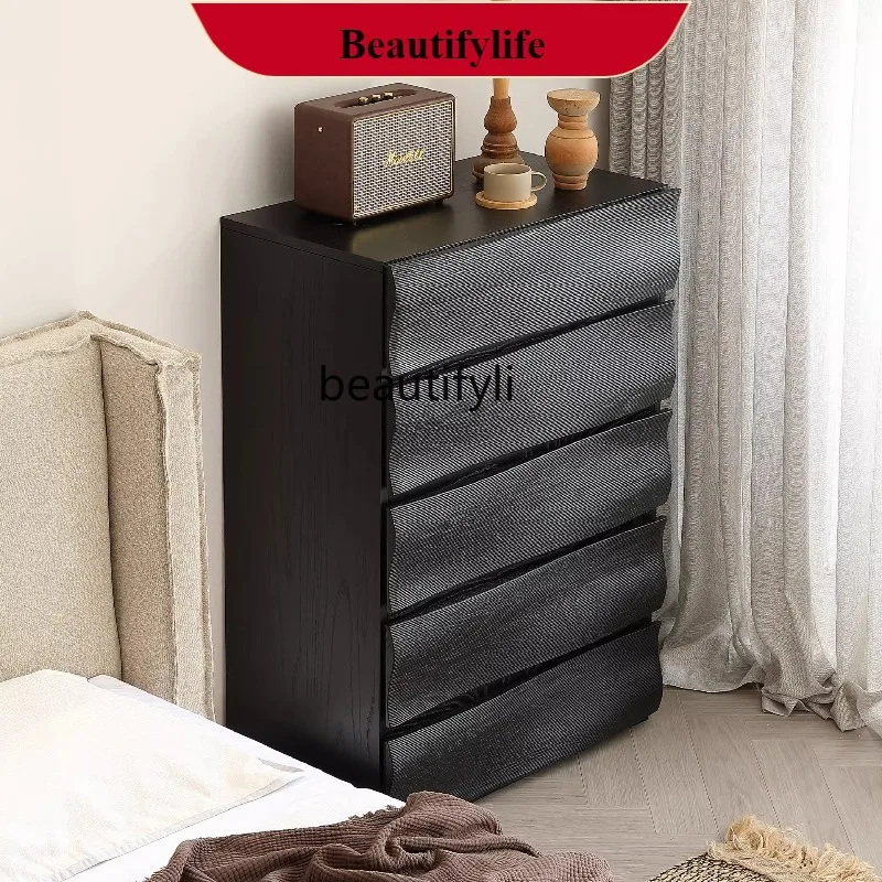 

DD132 Wabi-sabi Style Solid Wood Nine-Drawer Cabinet Simple Retro Bedroom TV Cabinet Drawer Storage Cabinet