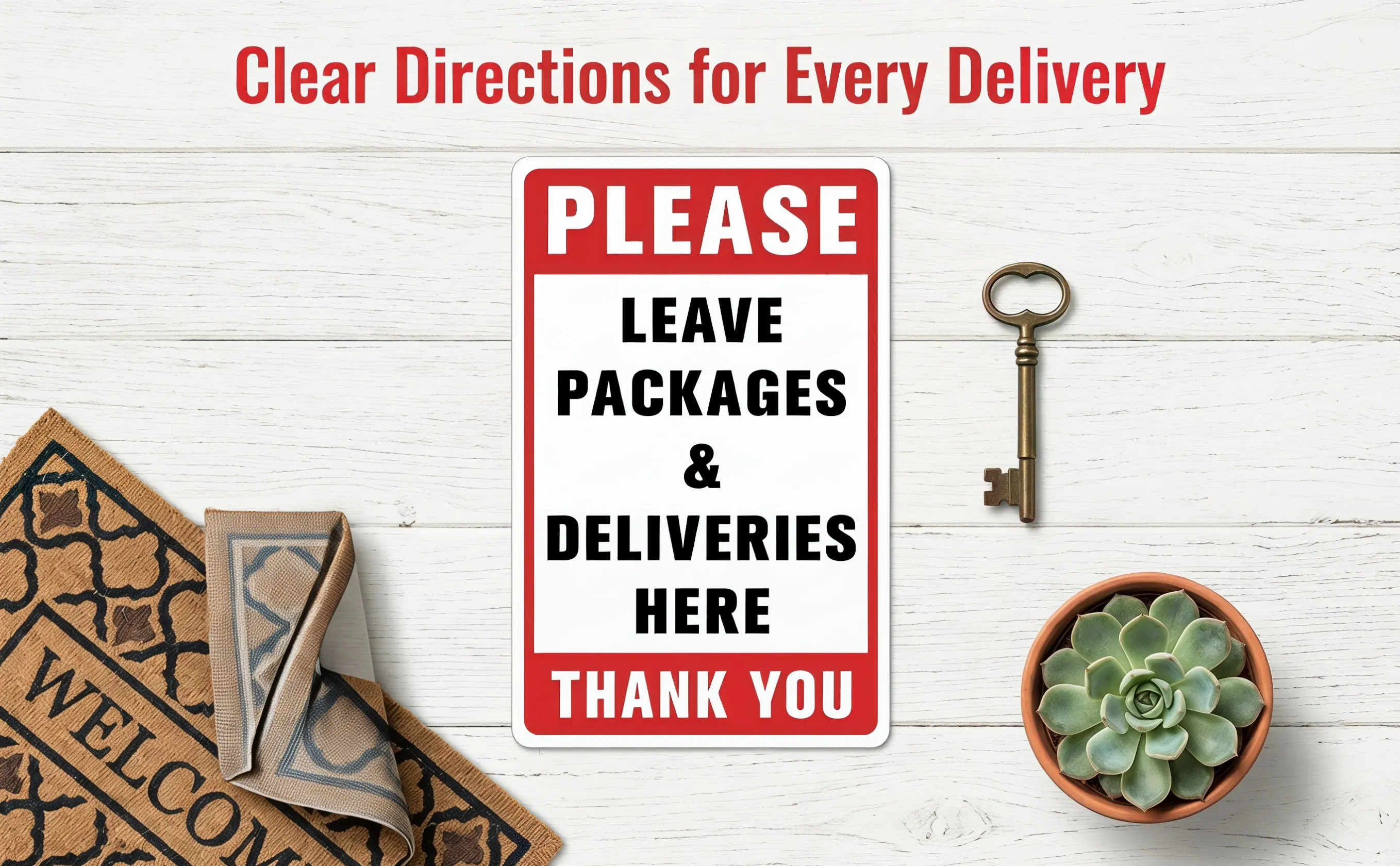 Leave Packages Here Sign Sticker Clear Printing PVC Adhesive Delivery Sign Wall Package Reminder Sticker Wall Decoration