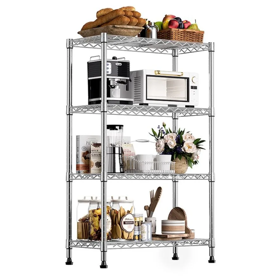 

1000 lbs Storage Shelving 4Tier Utility Shelving Unit Steel Organizer Wire Rack for Home Kitchen Office Chrome 13.7 D x 23.6 W