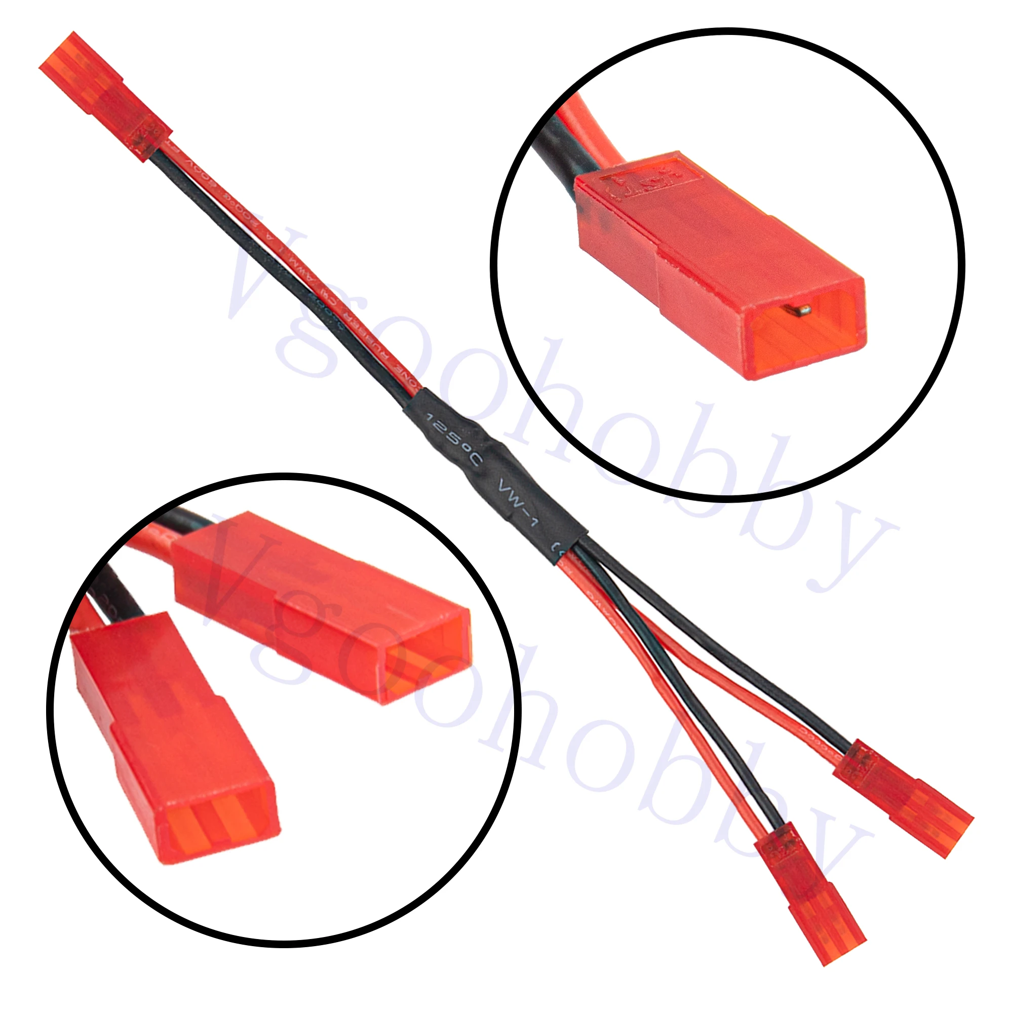 3Pcs JST Plug Splitter,JST Male Female Y Parallel  for Traxxas Tamiya Redcat Axial 1/10 Crawler Cooling Fan ESC Battery Motor