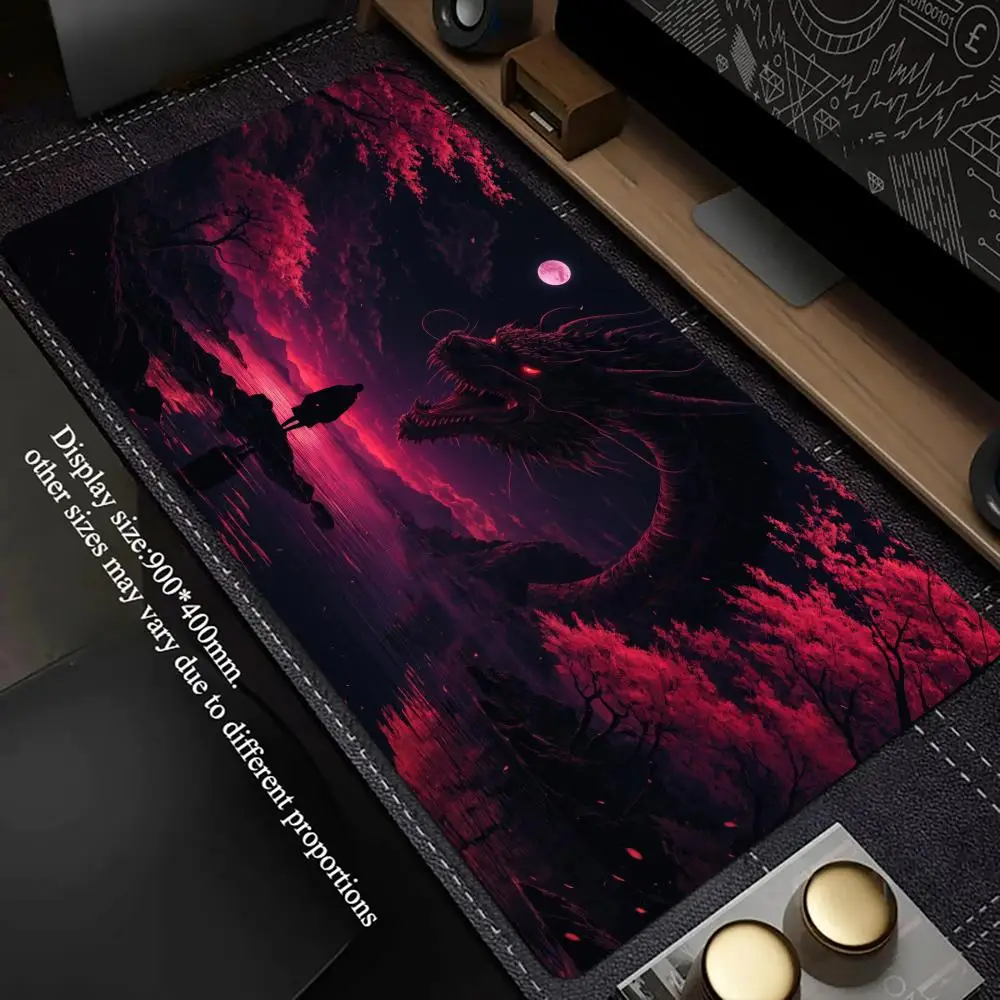 Big Gaming XXL Mouse Pad Desk Mat Phoenix Fire Bird Dragon Anime Mousepad Computer Gamer Mauspad Home Office Gift Pc Accessories