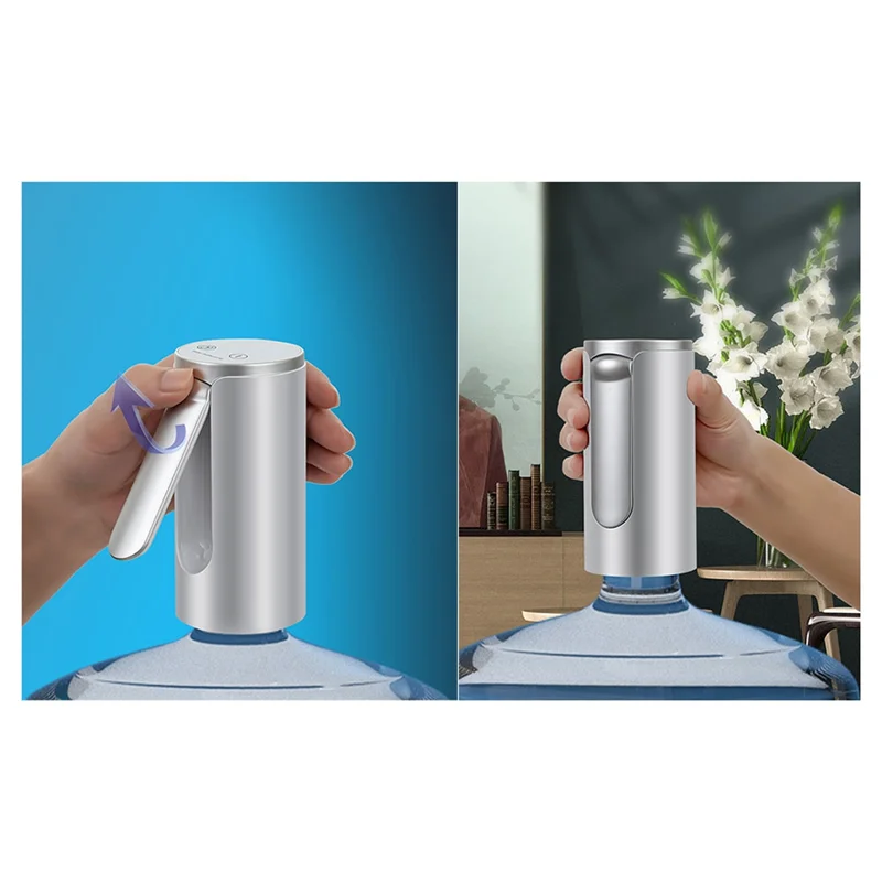 Distribuidor de garrafa de água de mesa de dupla finalidade com medidas automáticas, bomba de garrafa de água elétrica portátil dobrável