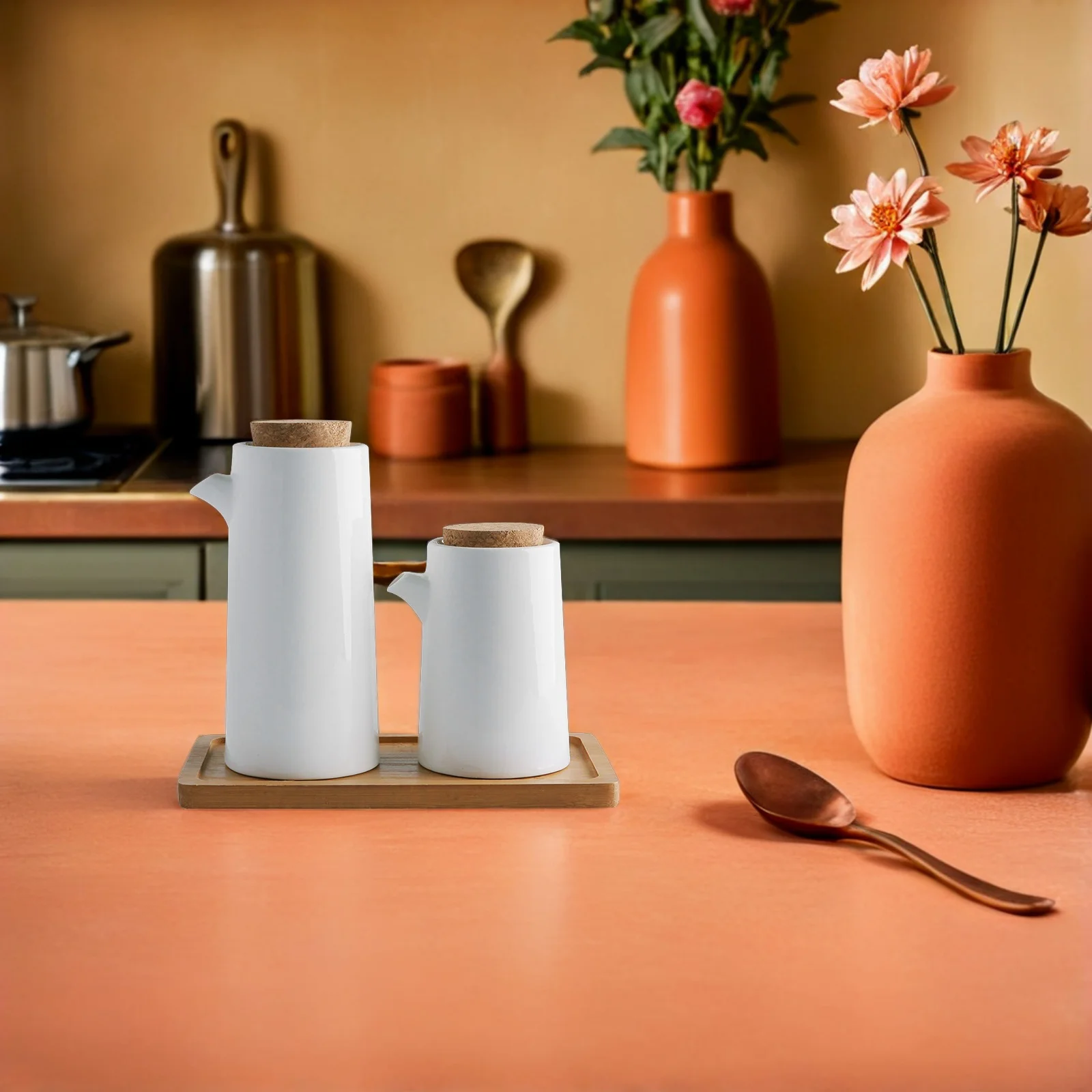 

Olive Oil Bottle Ceramic Spice Kettle Seasoning Container for Dressing Storage Kitchen Cooking Tool