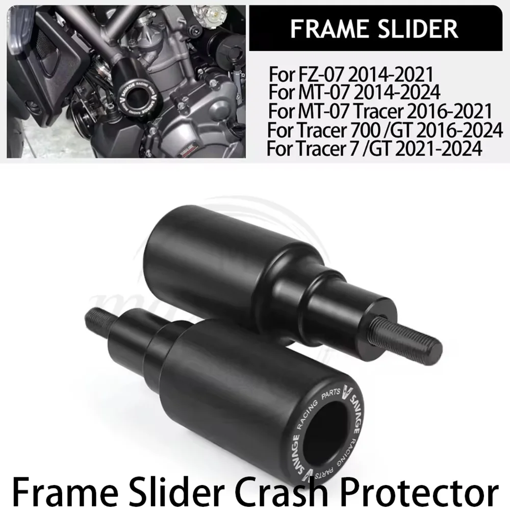 

For Yamaha MT-07 / Tracer 700, CNC Frame Slider Crash Protector Motorcycle Front Fender Engine Crash Pad Protection