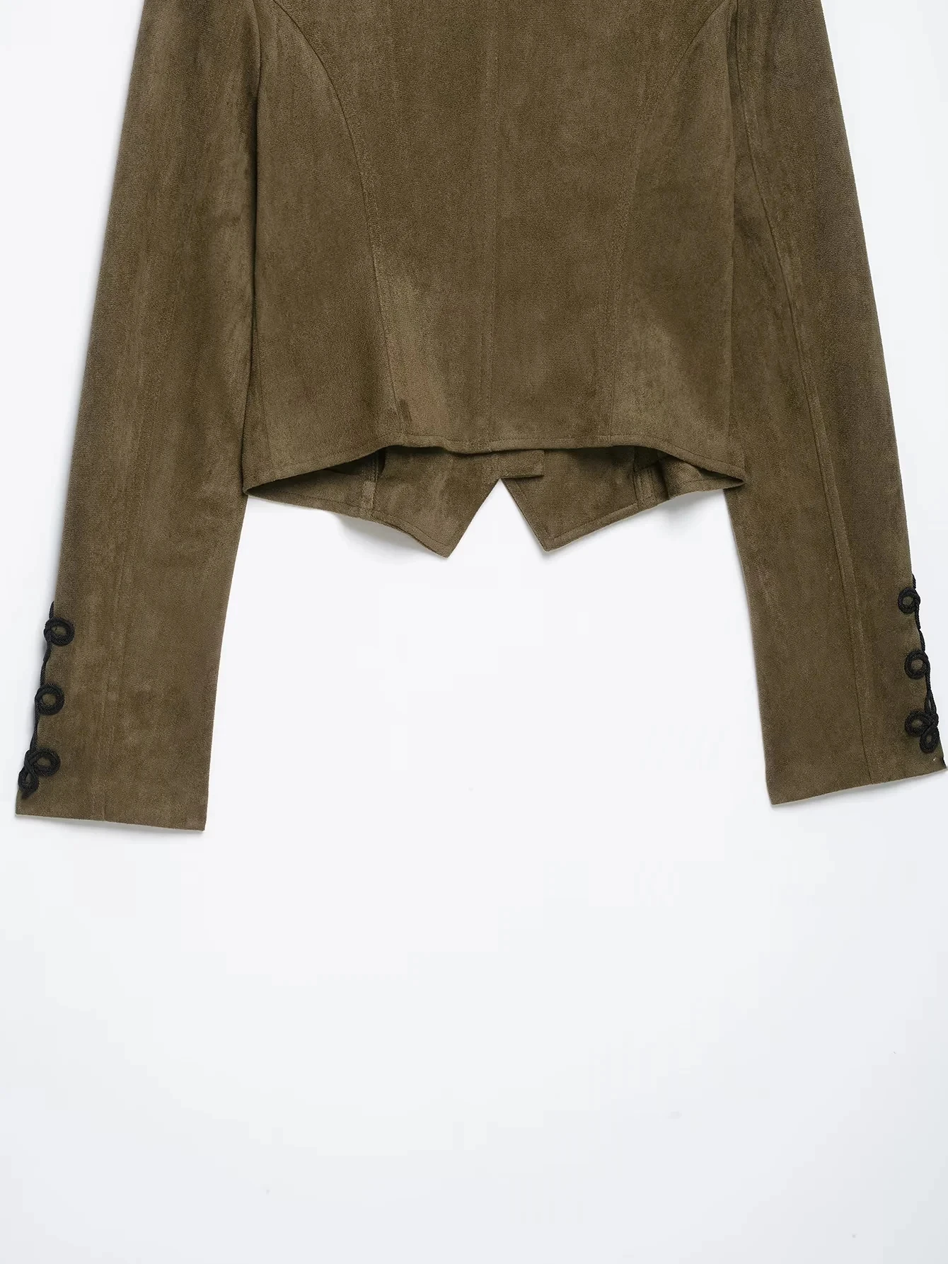KONDALA Vintage Chic Wildleder Damenjacken O-Ausschnitt Einreihig Langarm Kurzes Oberteil Mode 2026 Herbst Winter Urlaubsmantel – Detail 11